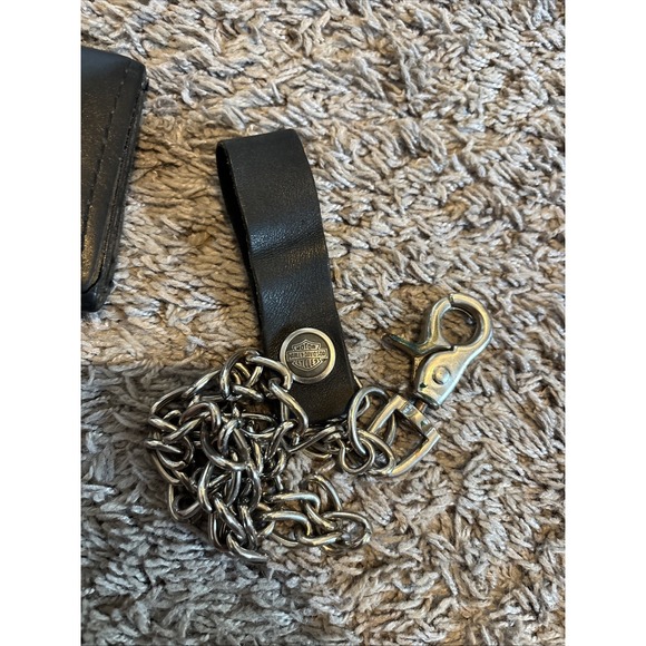 Vintage Harley Davidson Leather Chain Wallet Made In The USA - Picture 5 of 13